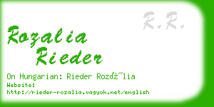 rozalia rieder business card